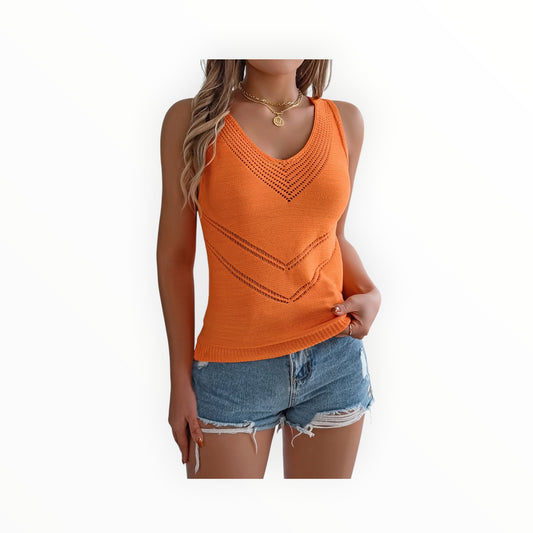 Oranje Damestop V-hals
