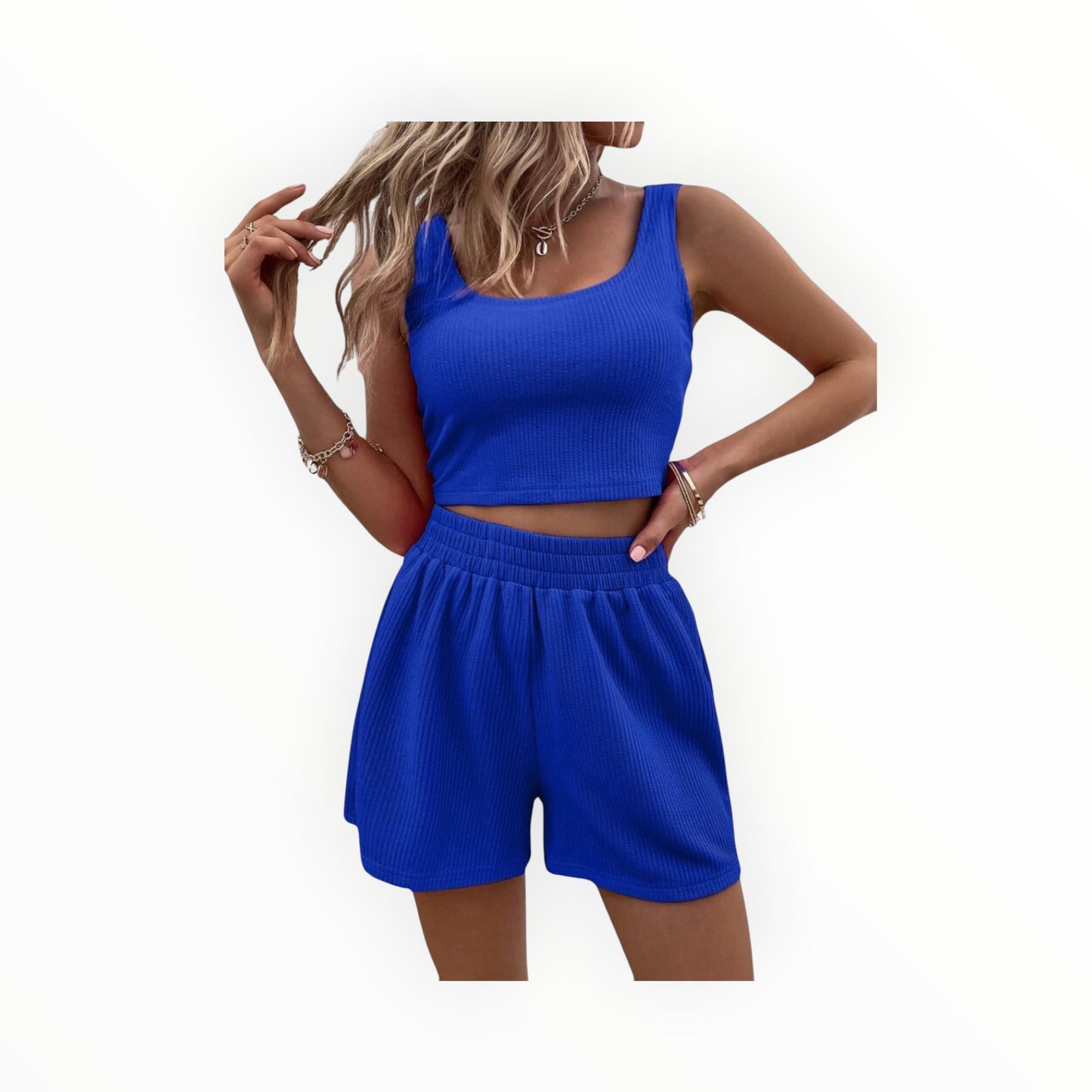 Blauwe Dames Set Top & Short