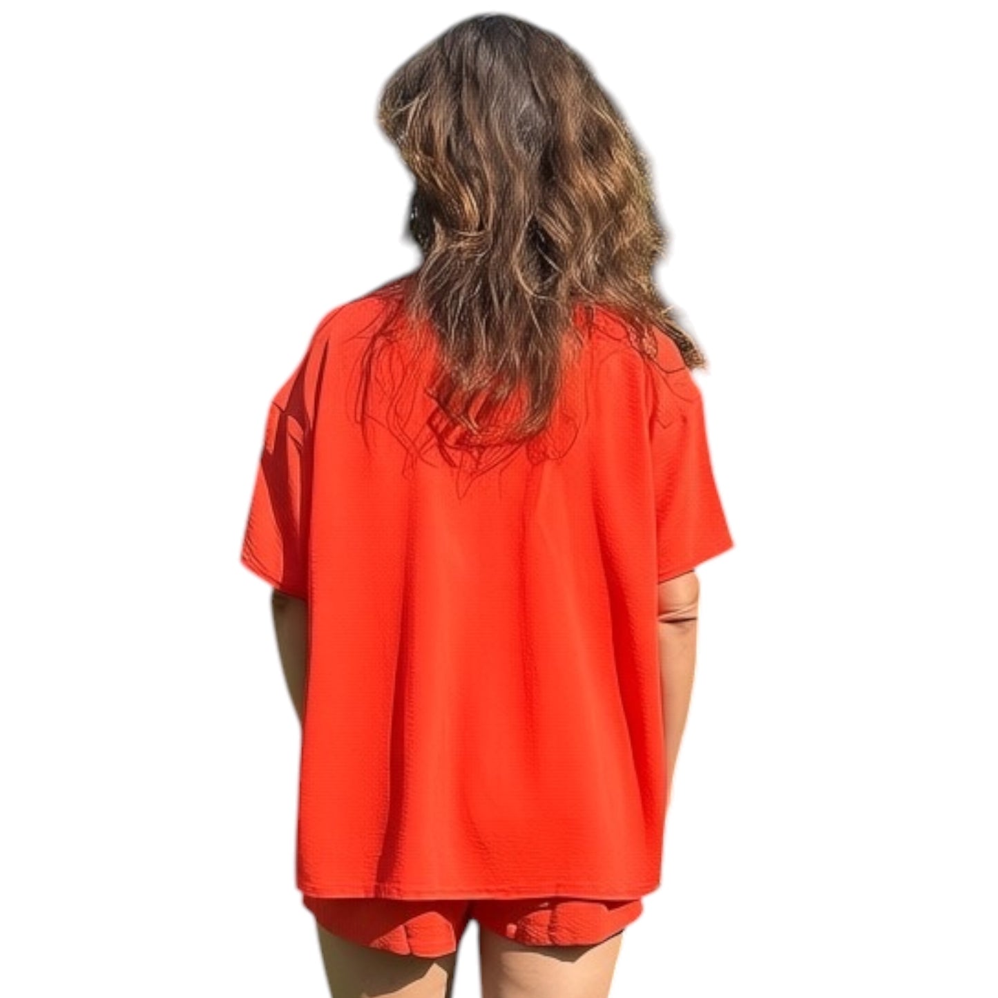 Oranje Blouse & Short Set Dames