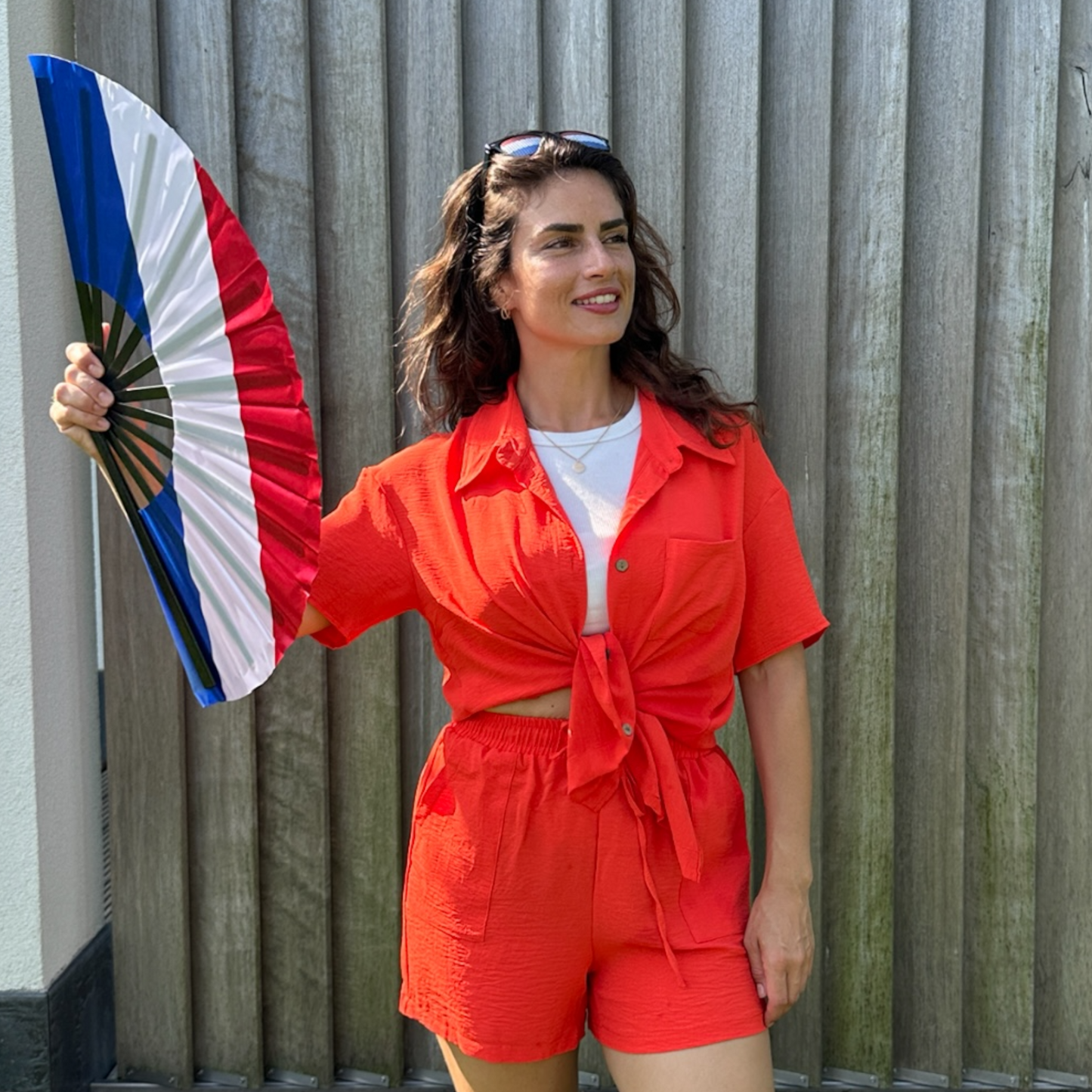 Oranje Blouse & Short Set Dames